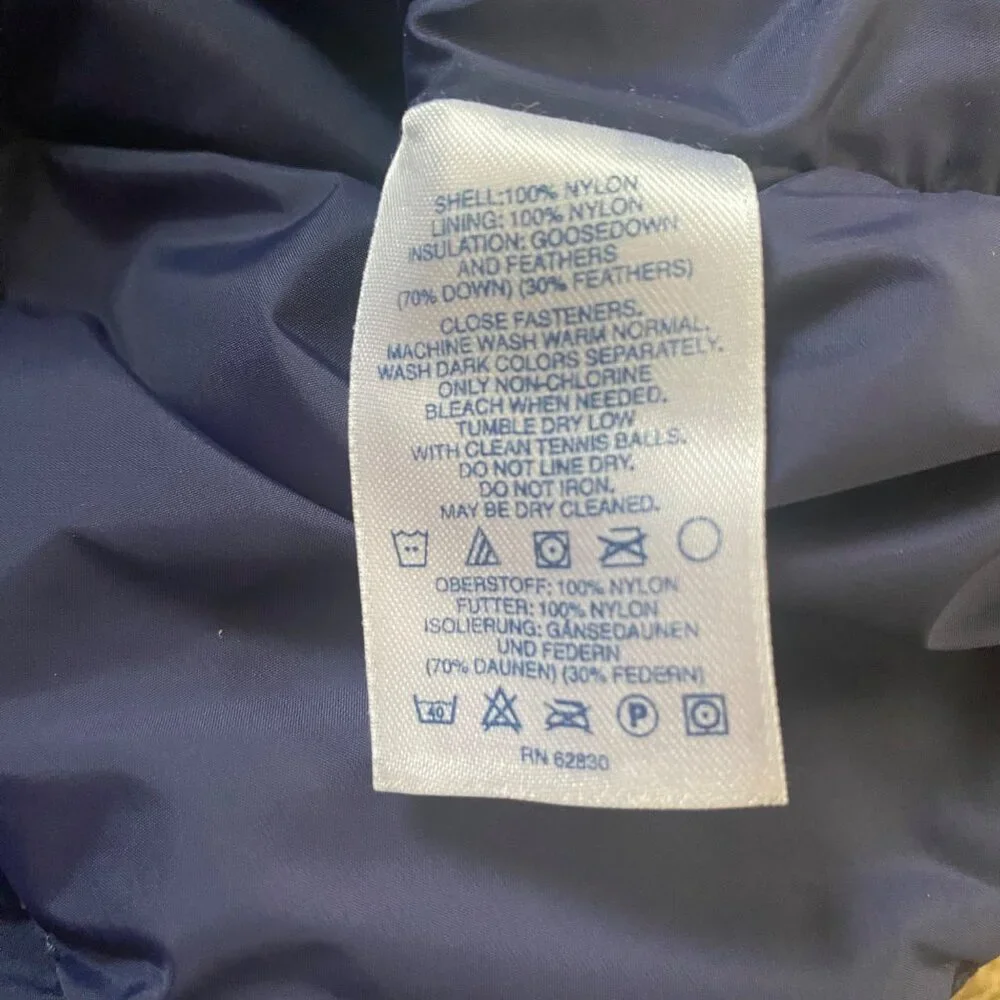 Lands End Mens Goose Down Puffer‎ Vest L 42-44 Navy Lightweight Warm Nylon Shell